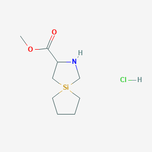 molecular formula C9H18ClNO2Si B15306627 Methyl2-aza-5-silaspiro[4.4]nonane-3-carboxylatehydrochloride 