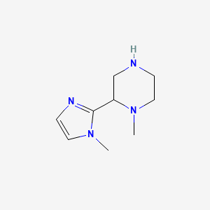 molecular formula C9H16N4 B1530666 1-methyl-2-(1-methyl-1H-imidazol-2-yl)piperazine CAS No. 1369243-65-1