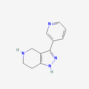 molecular formula C11H12N4 B1530688 3-(pyridin-3-yl)-4,5,6,7-tetrahydro-1H-pyrazolo[4,3-c]pyridine CAS No. 1499314-94-1