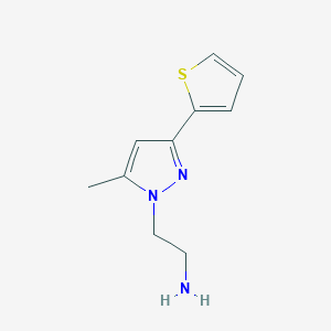 molecular formula C10H13N3S B1530698 2-(5-methyl-3-(thiophen-2-yl)-1H-pyrazol-1-yl)ethan-1-amine CAS No. 1520676-44-1