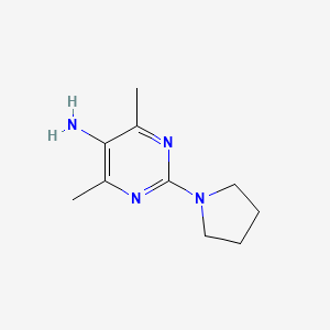 molecular formula C10H16N4 B1530710 4,6-Dimethyl-2-(pyrrolidin-1-yl)pyrimidin-5-amine CAS No. 1501463-23-5