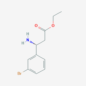 molecular formula C11H14BrNO2 B15307256 ethyl (3R)-3-amino-3-(3-bromophenyl)propanoate 