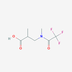 molecular formula C7H10F3NO3 B15307271 2-methyl-3-(2,2,2-trifluoro-N-methylacetamido)propanoic acid 