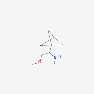 molecular formula C8H15NO B15307303 1-{Bicyclo[1.1.1]pentan-1-yl}-2-methoxyethan-1-amine 