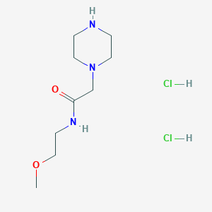 molecular formula C9H21Cl2N3O2 B15307332 N-(2-methoxyethyl)-2-(piperazin-1-yl)acetamide dihydrochloride 