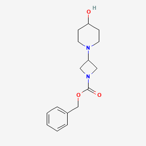 molecular formula C16H22N2O3 B15307392 Benzyl 3-(4-hydroxypiperidin-1-yl)azetidine-1-carboxylate 