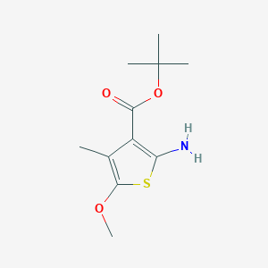 molecular formula C11H17NO3S B15307416 Tert-butyl 2-amino-5-methoxy-4-methylthiophene-3-carboxylate 