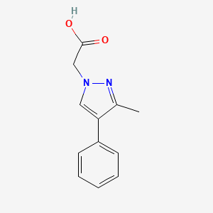 molecular formula C12H12N2O2 B1530761 2-(3-methyl-4-phenyl-1H-pyrazol-1-yl)acetic acid CAS No. 1706-34-9