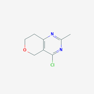molecular formula C8H9ClN2O B1530766 4-Chloro-2-methyl-7,8-dihydro-5H-pyrano[4,3-d]pyrimidine CAS No. 1547048-63-4