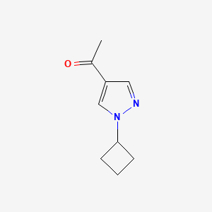 molecular formula C9H12N2O B1530772 1-(1-cyclobutyl-1H-pyrazol-4-yl)ethan-1-one CAS No. 1557884-85-1
