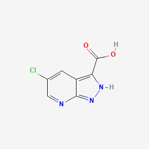 molecular formula C7H4ClN3O2 B1530776 5-chloro-1H-pyrazolo[3,4-b]pyridine-3-carboxylic acid CAS No. 1211527-10-4