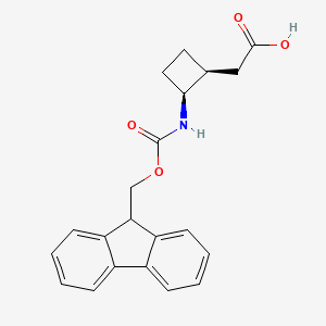 molecular formula C21H21NO4 B15307796 rac-2-[(1R,2R)-2-({[(9H-fluoren-9-yl)methoxy]carbonyl}amino)cyclobutyl]acetic acid 