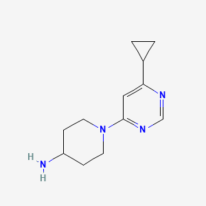 molecular formula C12H18N4 B1530783 1-(6-环丙基嘧啶-4-基)哌啶-4-胺 CAS No. 1707735-23-6