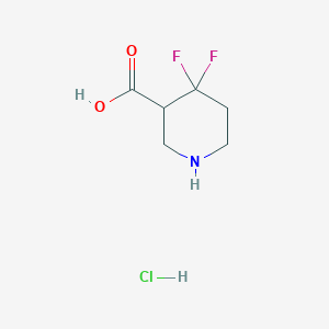 molecular formula C6H10ClF2NO2 B1530788 4,4-Difluoropiperidine-3-carboxylic acid hydrochloride CAS No. 1780258-19-6