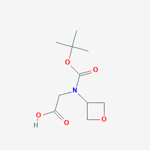 molecular formula C10H17NO5 B1530790 N-(叔丁氧羰基)-N-(氧杂环丁-3-基)甘氨酸 CAS No. 1781787-73-2