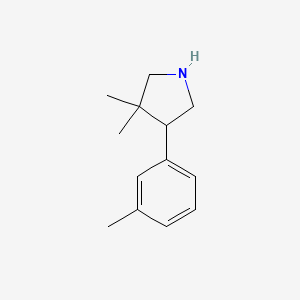 molecular formula C13H19N B1530793 3,3-Dimethyl-4-(m-tolyl)pyrrolidine CAS No. 1783464-14-1