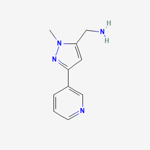 molecular formula C10H12N4 B1530802 (1-methyl-3-(pyridin-3-yl)-1H-pyrazol-5-yl)methanamine CAS No. 1784324-56-6
