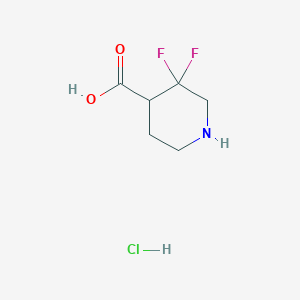molecular formula C6H10ClF2NO2 B1530804 3,3-二氟哌啶-4-羧酸盐酸盐 CAS No. 1785367-71-6