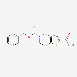 molecular formula C16H15NO4S B15308049 5-((Benzyloxy)carbonyl)-4,5,6,7-tetrahydrothieno[3,2-c]pyridine-2-carboxylic acid 