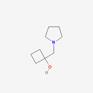 molecular formula C9H17NO B1530812 1-[(Pyrrolidin-1-yl)methyl]cyclobutan-1-ol CAS No. 1600125-71-0