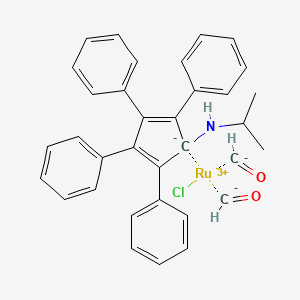 molecular formula C34H30ClNO2Ru B1530814 Chlorodicarbonyl[1-(i-PropylaMino)-2,3,4,5-Tetraphenylcyclopentadienyl]Ruthenium(II) CAS No. 470688-18-7