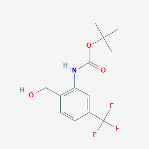 molecular formula C13H16F3NO3 B15308251 tert-Butyl (2-(hydroxymethyl)-5-(trifluoromethyl)phenyl)carbamate 
