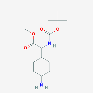 molecular formula C14H26N2O4 B15308295 Methyl2-(4-aminocyclohexyl)-2-{[(tert-butoxy)carbonyl]amino}acetate 
