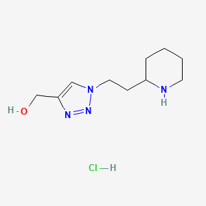 (1-(2-(piperidin-2-yl)ethyl)-1H-1,2,3-triazol-4-yl)methanol hydrochloride