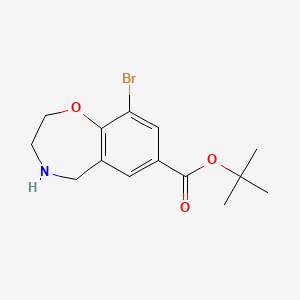 molecular formula C14H18BrNO3 B15308363 Tert-butyl 9-bromo-2,3,4,5-tetrahydro-1,4-benzoxazepine-7-carboxylate 