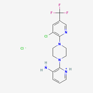 molecular formula C15H16Cl2F3N5 B1530840 2-{4-[3-Chloro-5-(trifluoromethyl)-2-pyridinyl]piperazino}-3-pyridinaminium chloride CAS No. 317822-49-4