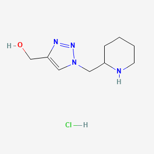molecular formula C9H17ClN4O B1530848 (1-(piperidin-2-ylmethyl)-1H-1,2,3-triazol-4-yl)methanol hydrochloride CAS No. 1824063-92-4