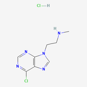 molecular formula C8H11Cl2N5 B1530850 2-(6-chloro-9H-purin-9-yl)-N-methylethan-1-amine hydrochloride CAS No. 1823324-34-0
