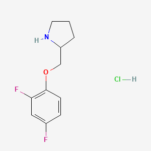 molecular formula C11H14ClF2NO B1530855 2-((2,4-Difluorophenoxy)methyl)pyrrolidine hydrochloride CAS No. 1864073-90-4