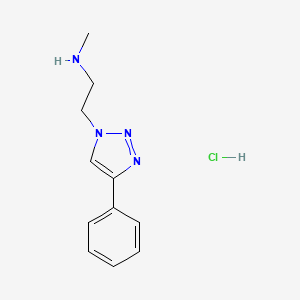 molecular formula C11H15ClN4 B1530857 N-methyl-2-(4-phenyl-1H-1,2,3-triazol-1-yl)ethan-1-amine hydrochloride CAS No. 1824273-58-6