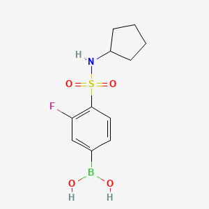 molecular formula C11H15BFNO4S B1530863 (4-(N-cyclopentylsulfamoyl)-3-fluorophenyl)boronic acid CAS No. 1704120-92-2