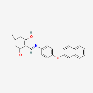 B1530866 5,5-Dimethyl-2-{[4-(2-naphthyloxy)anilino]methylene}-1,3-cyclohexanedione CAS No. 1020252-64-5