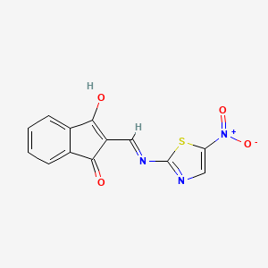 molecular formula C13H7N3O4S B1530868 2-(((3-Nitro-2,5-thiazolyl)amino)methylene)indane-1,3-dione CAS No. 1023524-08-4