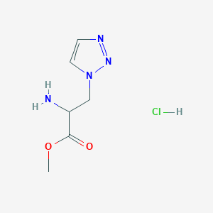 molecular formula C6H11ClN4O2 B1530879 methyl 2-amino-3-(1H-1,2,3-triazol-1-yl)propanoate hydrochloride CAS No. 1822545-41-4