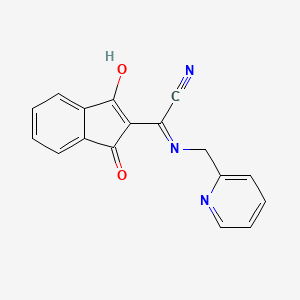 molecular formula C17H11N3O2 B1530892 2-(1,3-dioxo-1,3-dihydro-2H-inden-2-yliden)-2-[(2-pyridinylmethyl)amino]acetonitrile CAS No. 117457-21-3