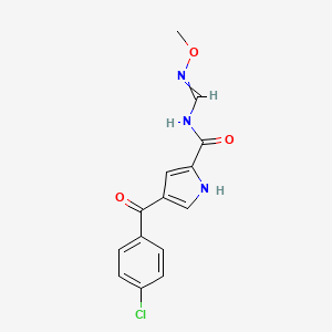 molecular formula C14H12ClN3O3 B1530900 4-(4-chlorobenzoyl)-N-[(methoxyimino)methyl]-1H-pyrrole-2-carboxamide CAS No. 241146-83-8