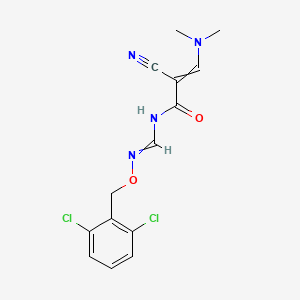 molecular formula C14H14Cl2N4O2 B1530902 2-cyano-N-({[(2,6-dichlorobenzyl)oxy]amino}methylene)-3-(dimethylamino)acrylamide CAS No. 337919-76-3