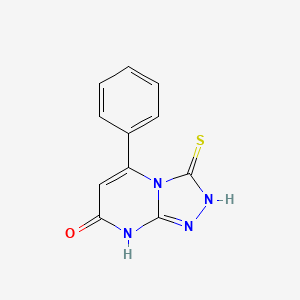 molecular formula C11H8N4OS B1530904 3-mercapto-5-phenyl[1,2,4]triazolo[4,3-{a}]pyrimidin-7(8{H})-one CAS No. 110974-01-1