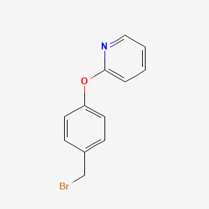 molecular formula C12H10BrNO B15309085 2-[4-(Bromomethyl)phenoxy]pyridine 
