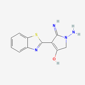 molecular formula C11H10N4OS B1530909 1,5-diamino-4-(1,3-benzothiazol-2-yl)-1,2-dihydro-3H-pyrrol-3-one CAS No. 610278-85-8