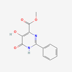 molecular formula C12H10N2O4 B1530914 Methyl 5,6-dihydroxy-2-phenylpyrimidine-4-carboxylate CAS No. 62222-36-0