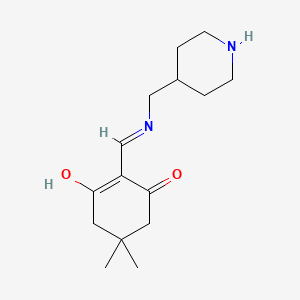 molecular formula C15H24N2O2 B1530920 5,5-Dimethyl-2-{[(piperidin-4-ylmethyl)-amino]-methylene}-cyclohexane-1,3-dione CAS No. 336177-26-5