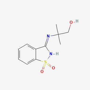 molecular formula C11H14N2O3S B1530925 2-[(1,1-Dioxido-1,2-benzisothiazol-3-YL)amino]-2-methylpropan-1-OL CAS No. 333352-26-4