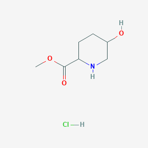 molecular formula C7H14ClNO3 B15309276 Methyl 5-hydroxypiperidine-2-carboxylate hydrochloride 