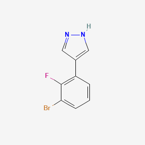 molecular formula C9H6BrFN2 B15309350 4-(3-bromo-2-fluorophenyl)-1H-pyrazole 