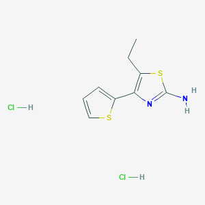 molecular formula C9H12Cl2N2S2 B1530944 5-Ethyl-4-thiophen-2-yl-thiazol-2-ylamine dihydrochloride CAS No. 1185304-88-4